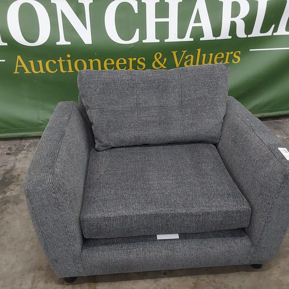 QUALITY BRITISH MADE LOUNGE Co SNUGGLER CHAIR GREY FABRIC 
