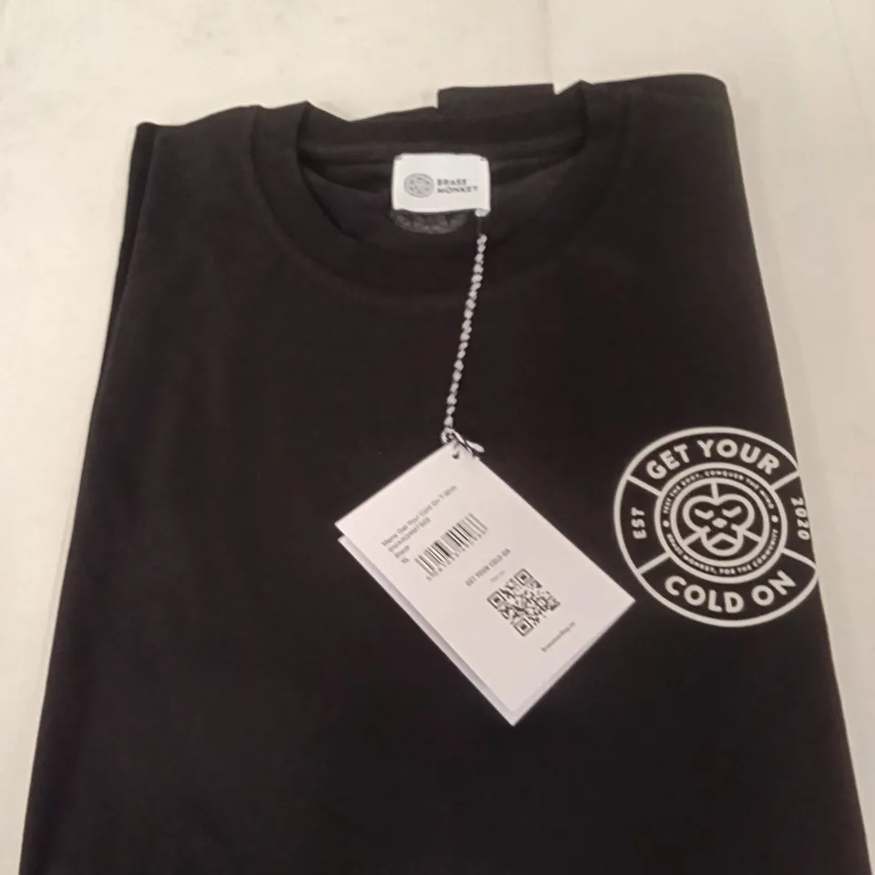 BOX OF BRASS MONKEY T-SHIRTS - BLACK SIZE XL APPROXIMATELY 14
