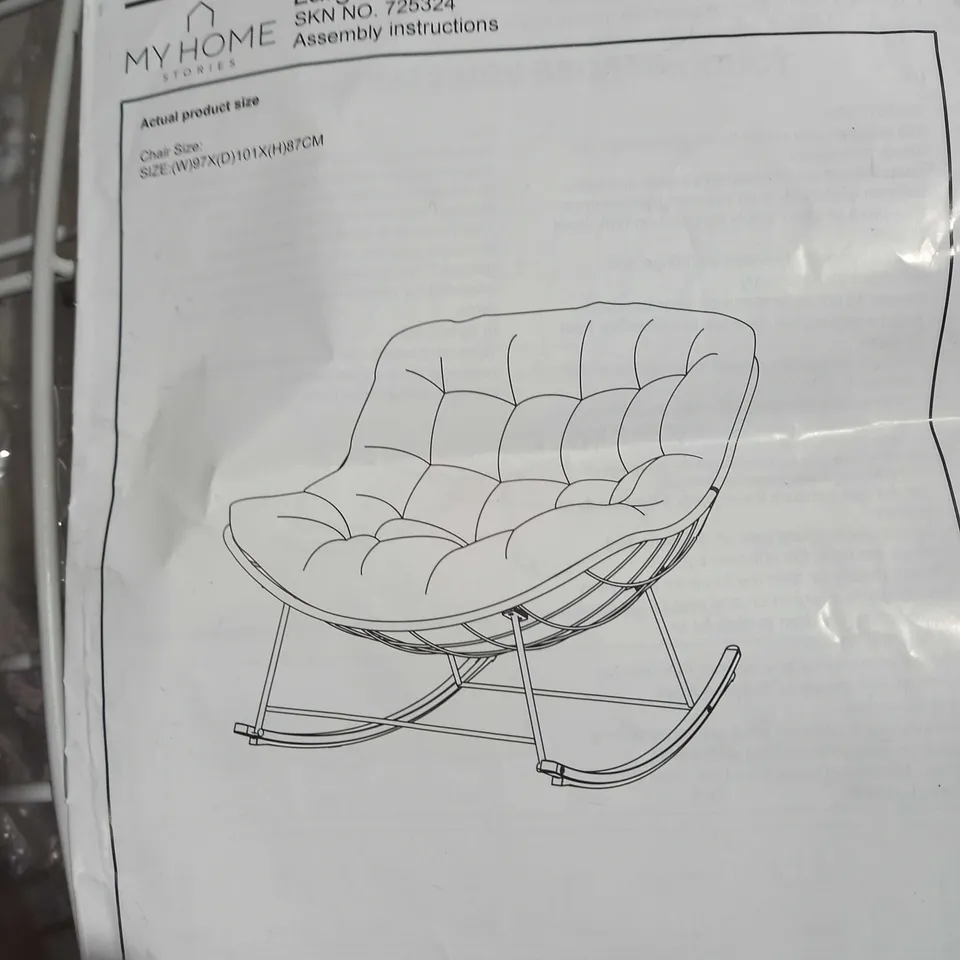 OUTLET MY GARDEN STORIES OSLO PADDED LARGE ROCKING CHAIR COLLECTION ONLY 