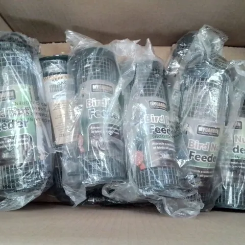 BOX CONTAINING APPROXIMATELY 9 BRAND NEW MYGARDEN BIRD FEEDERS
