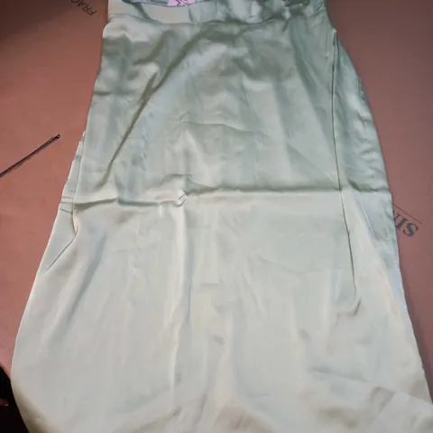 OH POLLY SAGE SATIN COWL NECK SLIP DRESS - SIZE 14