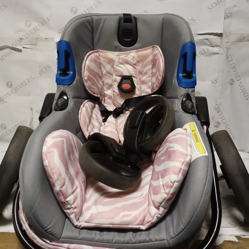 DANI DYER PINK & GREY TRAVEL SYSTEM PUSHCHAIR - COLLECTION ONLY RRP £399.99