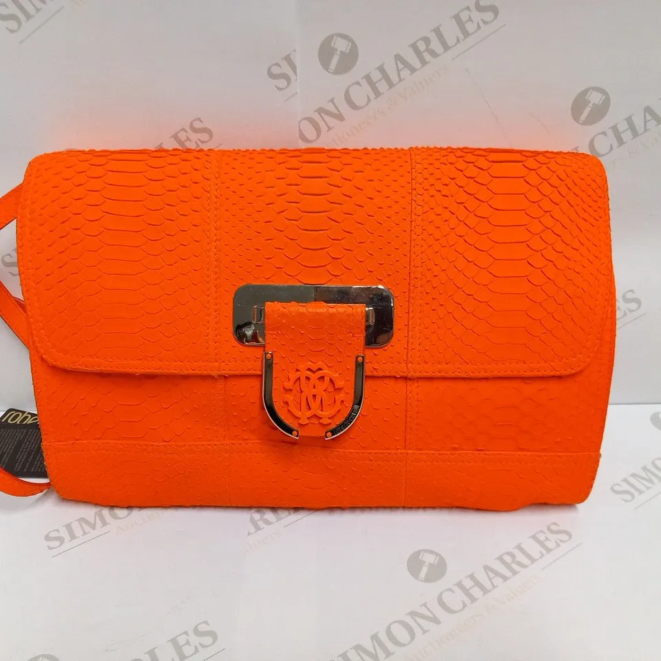 ROBERTO CAVALLI ORANG FLURO PYTHON LEATHER BAG