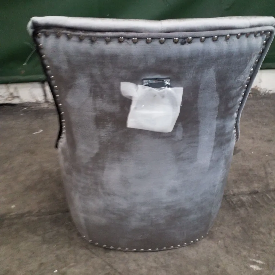 SILVER VELVET DINING CHAIR 