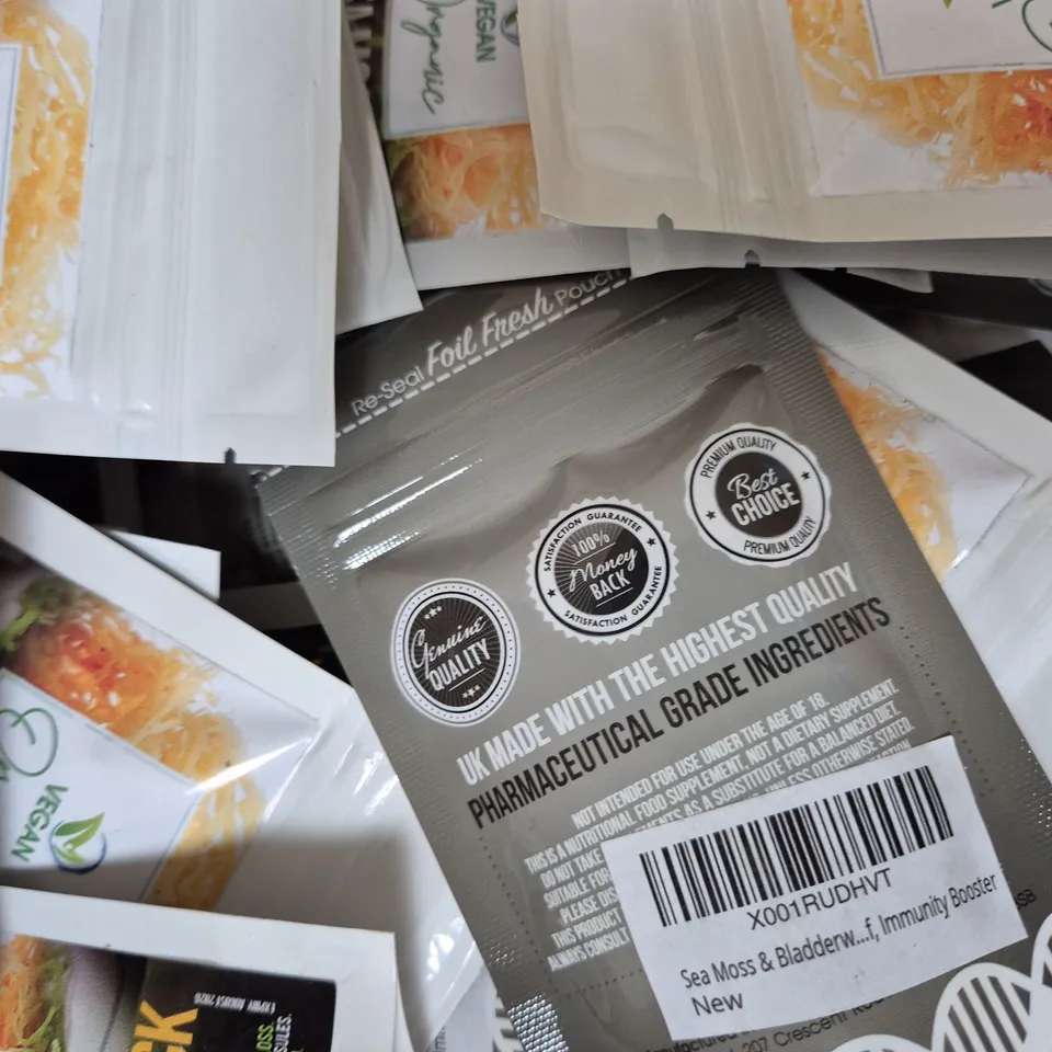 BOX OF APPROXIMATELY 90 PACKS OF CUTS-N-GAINS TABLETS - SEA MOSS BLADDERWRACK (30 TABLETS PER PACK)
