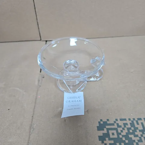 12 X GISELA GRAHAM CLEAR GLASS WILLIE WINKLE CANDLE HOLDER BOXED