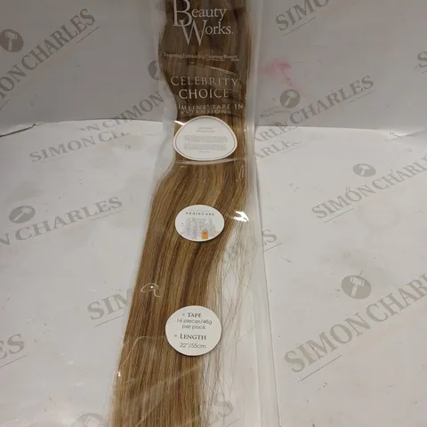 BEAUTY WORKS CELEBRITY CHOICE SLIM-LINE TAPE IN HAIR EXTENSION 22" HONEY BLONDE