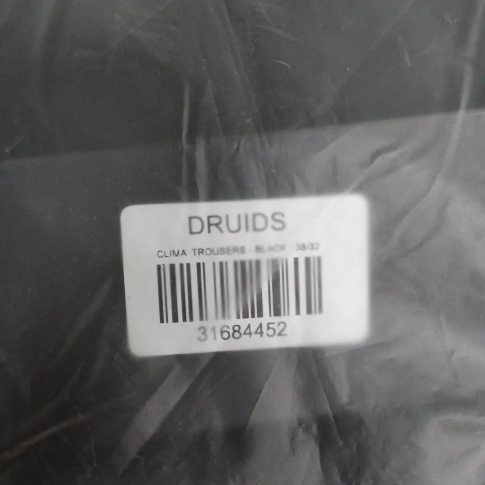 BAGGED DRUIDS CLIMA TROUSERS, BLACK, UK 38/32