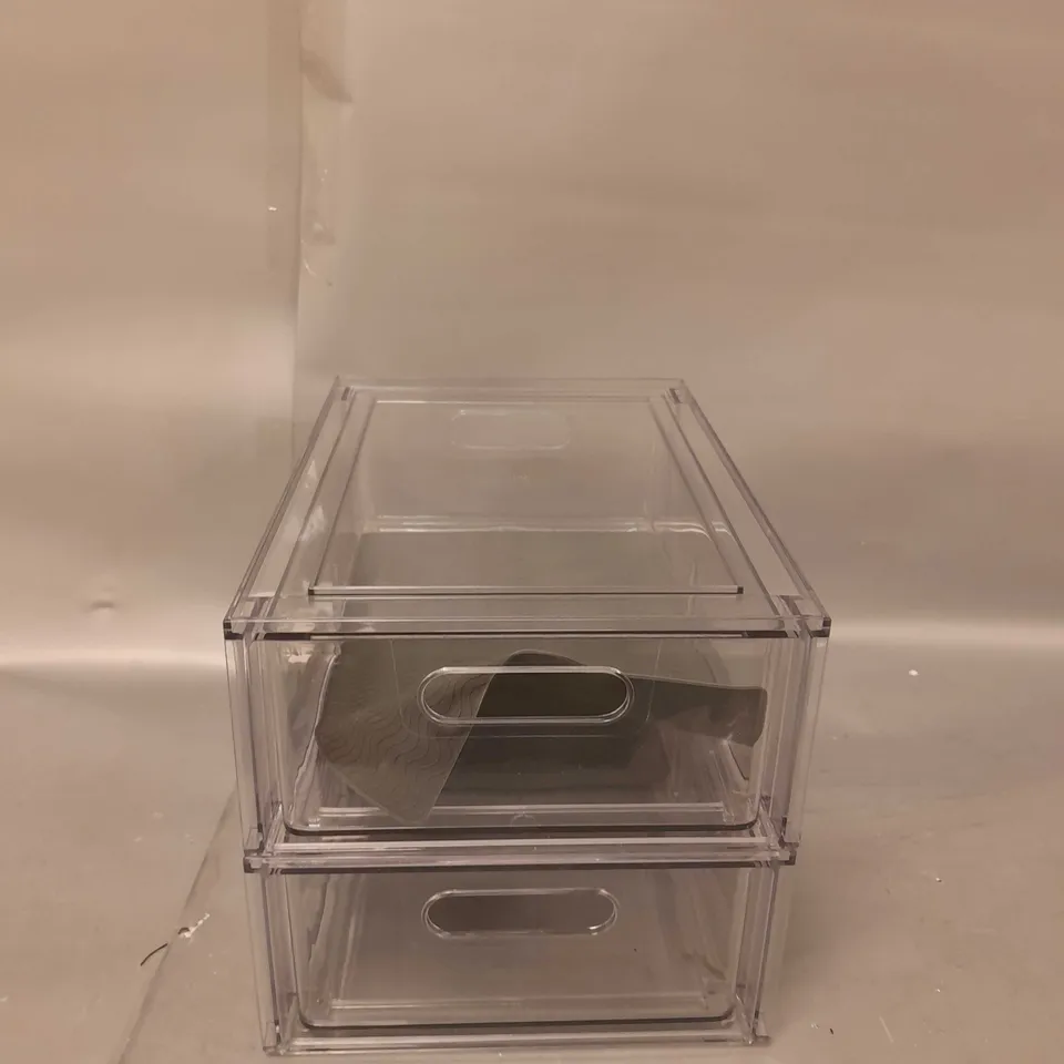 COOKS ESSENTIAL SET OF 2 STACKABLE STORAGE BOXES WITH REMOVABLE DIVIDERS