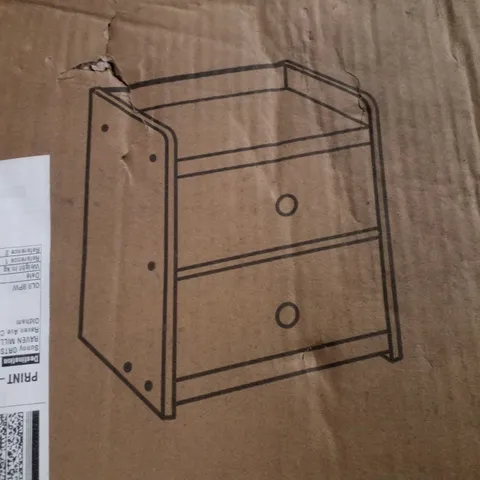 BOXED NIGHT TABLE - MORANDI WOOD COLOUR + WHITE 