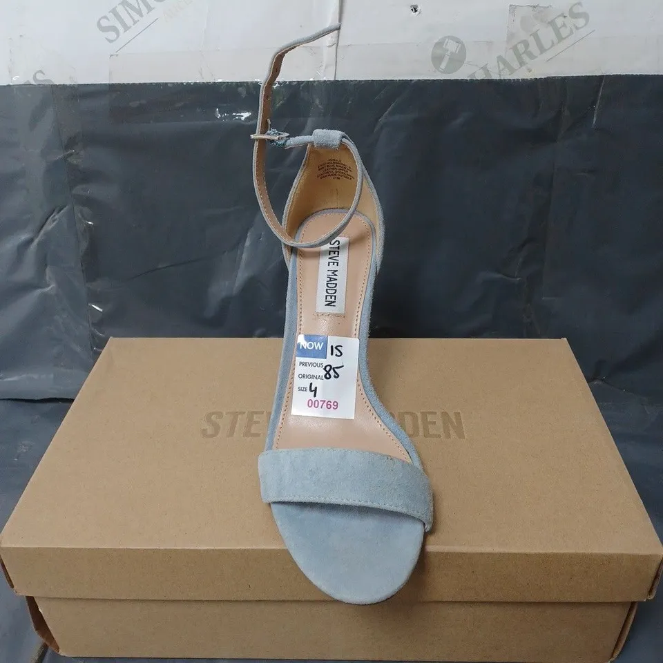 BOXED PAIR OF STEVE MADDEN JADELLE SUEDE OCCASSIONAL HIGH HEEL SHOES SIZE 37