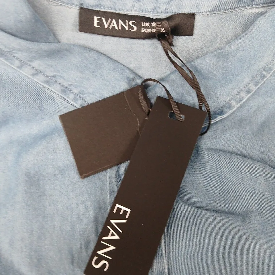 EVANS BUTTON SHIRT IN BLUE - UK 18