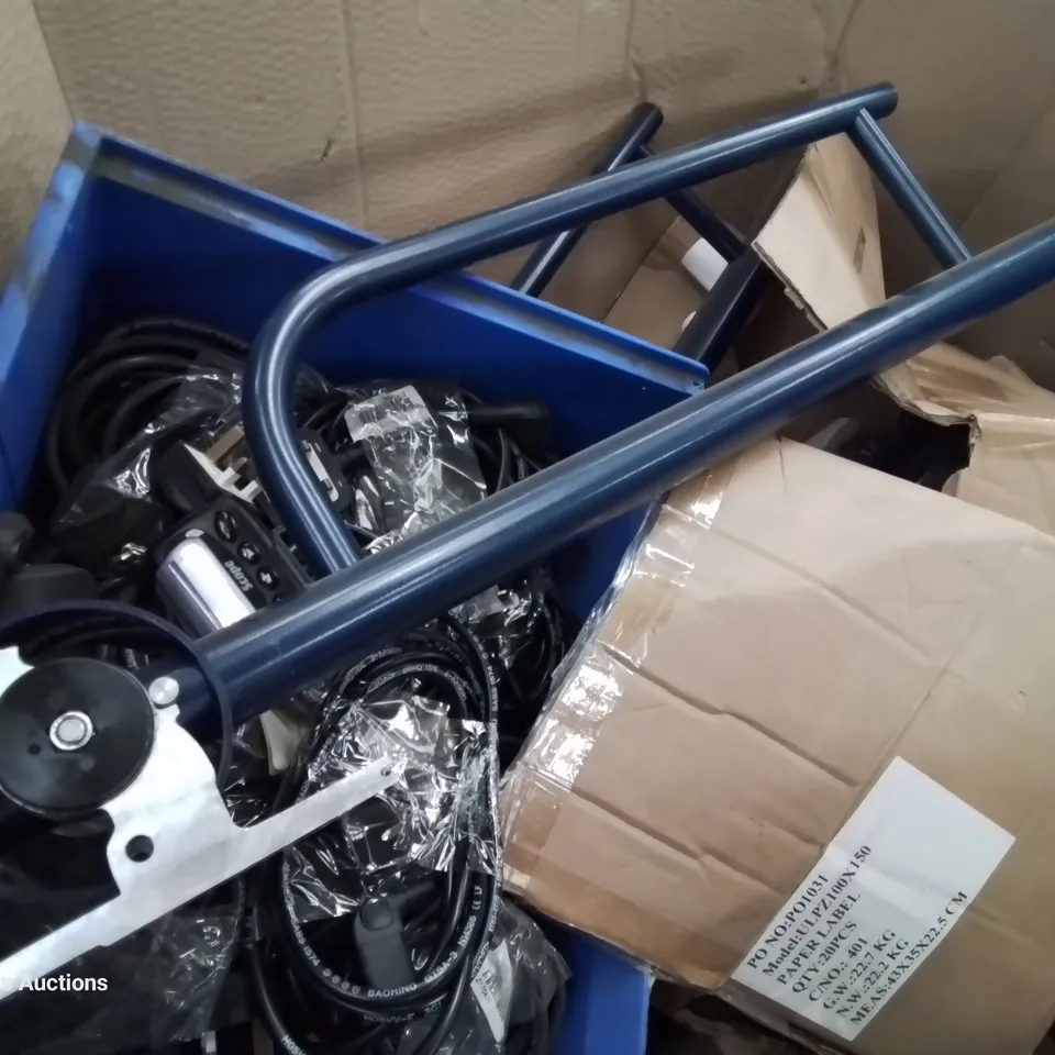 PALLET OF ASSORTED ITEMS INCLUDING, INFLATABLE BED PUMPS, POWER CABLES, REXEL BOARDS, DISABILITY AIDS,