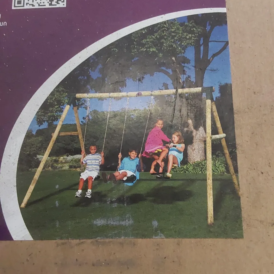 PLUM COLOBUS WOODEN GARDEN SWING SET  RRP £269.99