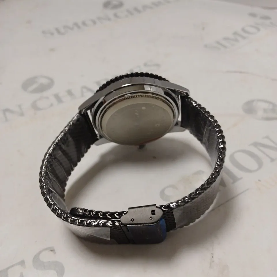 MEN’S LA BANUS SKELETON DIAL WATCH WITH SHARK MESH - STAINLESS STEEL STRAP - BLACK COLOUR