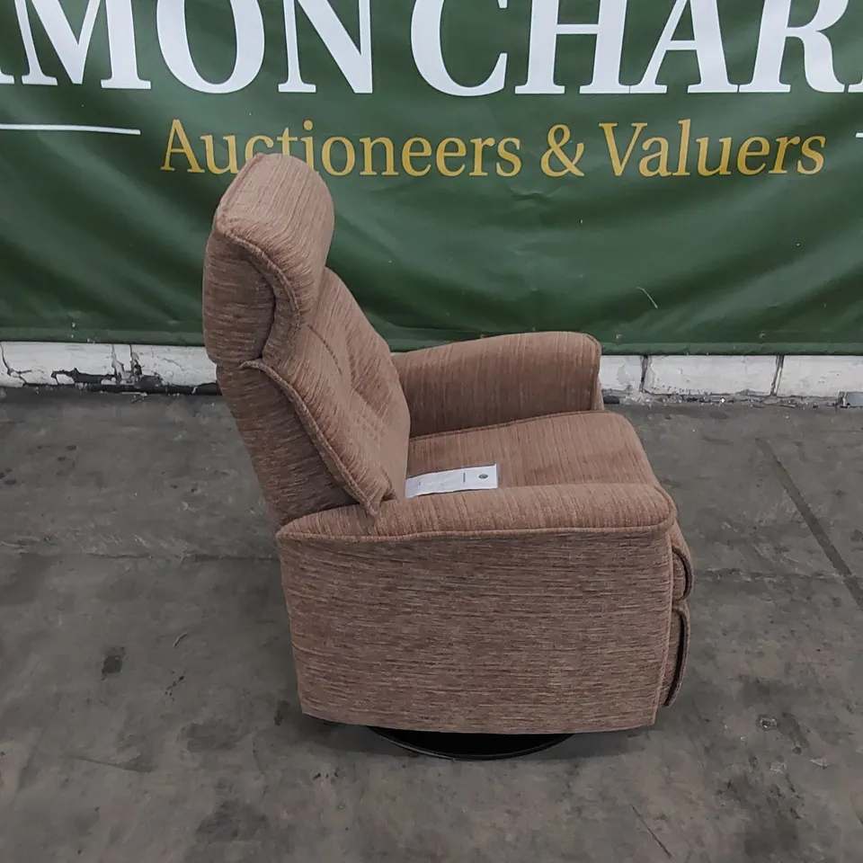 QUALITY G PLAN DESIGNER MALMO MANUAL RECLINER CHAIR IN VICTORIA GINGER FABRIC 