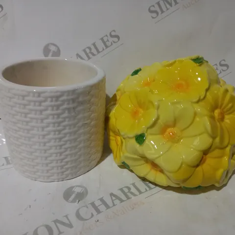 BOXED HOMEWORX BY SLATKIN & CO. FLOWER POT CERAMIC CANDLE