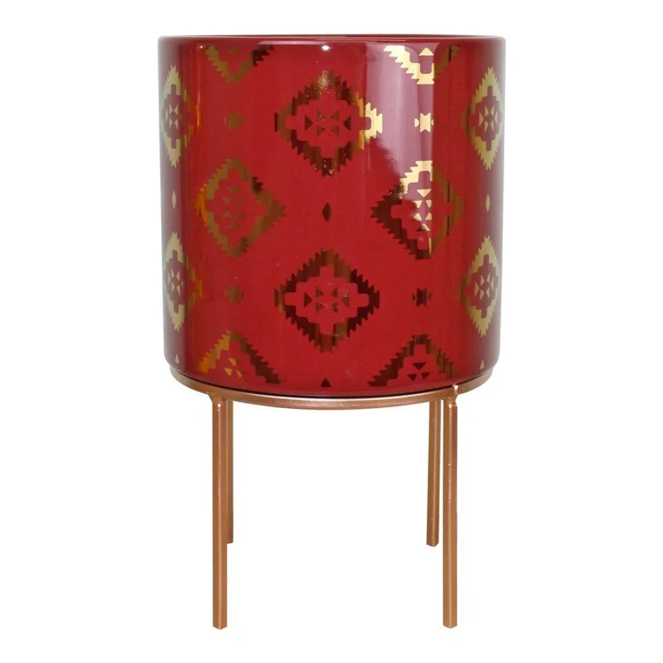 BOXED 2PCS LEMUS CERAMIC CACHEPOT - RED