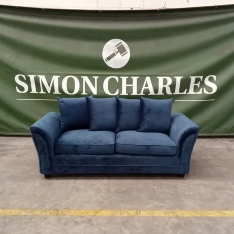 LEILA FABRIC 3 SEATER SOFA - NAVY