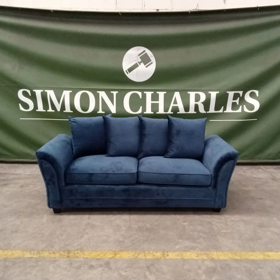 LEILA FABRIC 3 SEATER SOFA - NAVY RRP £649