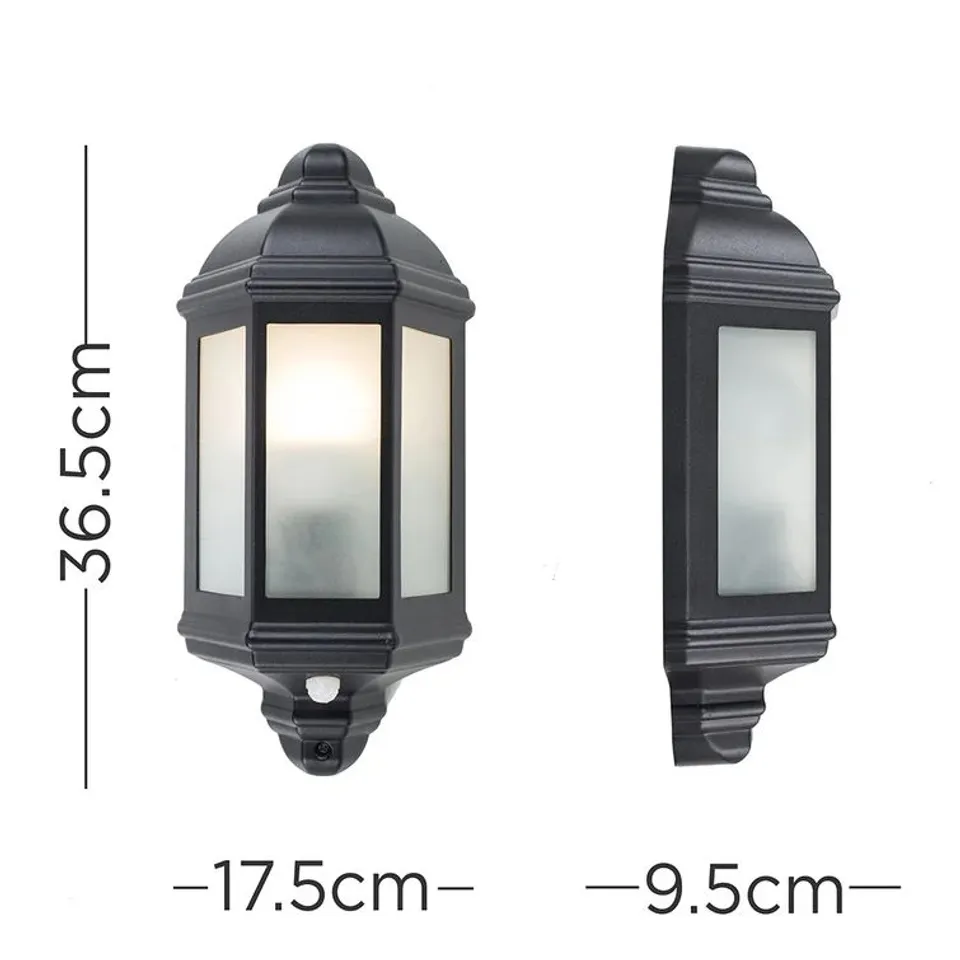 BOXED MATTIE BLACK 37CM OUTDOOR WALL LANTERN