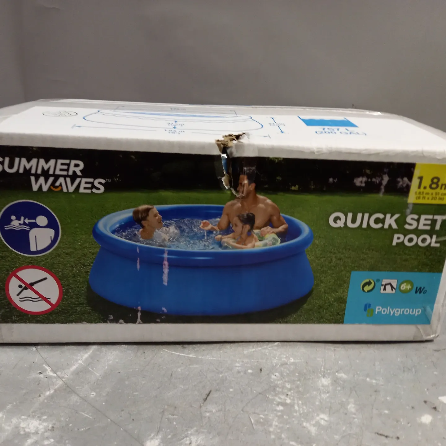 6FT SUMMER WAVES QUICK SET RING POOL RRP £29.99