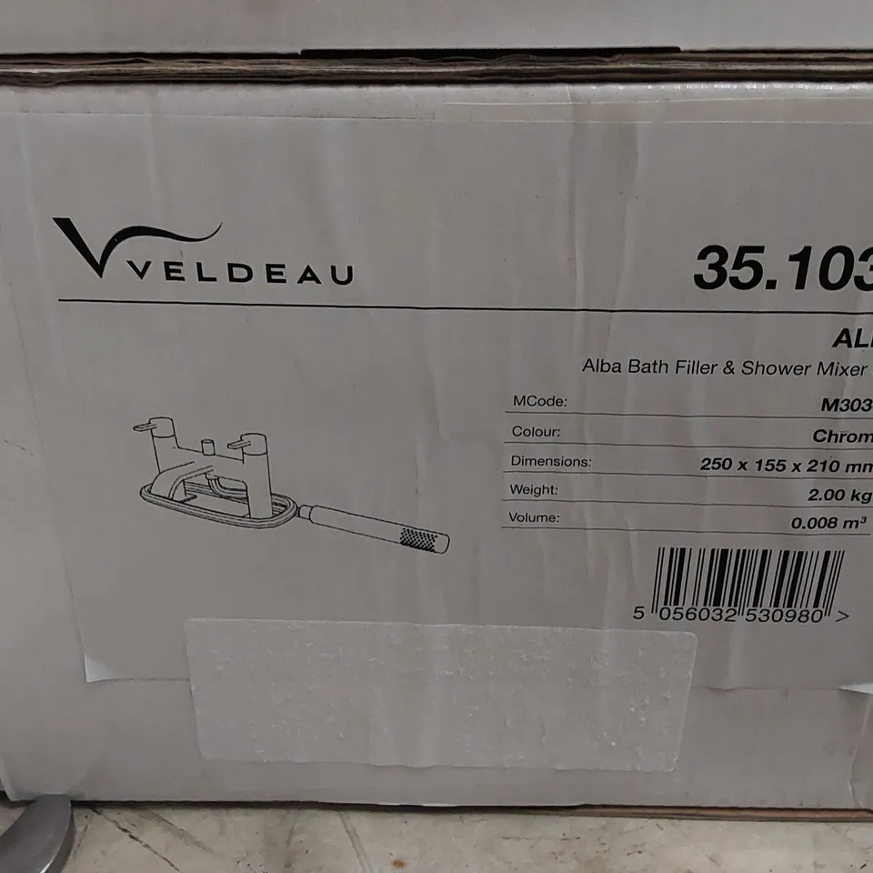 BOXED VENDEAU ALBA BATH FILLER & SHOWER MIXER SET - CHROME