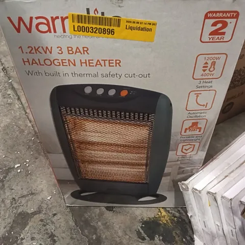 BOXED WARMLITE HALOGEN HEATER 1.2KW 3 BAR