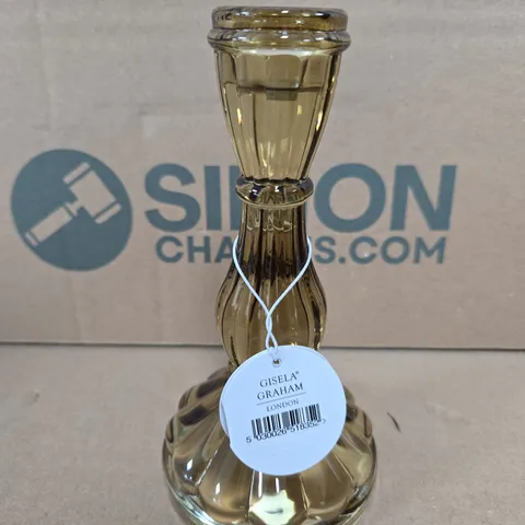 12 X GISELA GRAHAM GLASS CANDLESTICK HOLDERS 