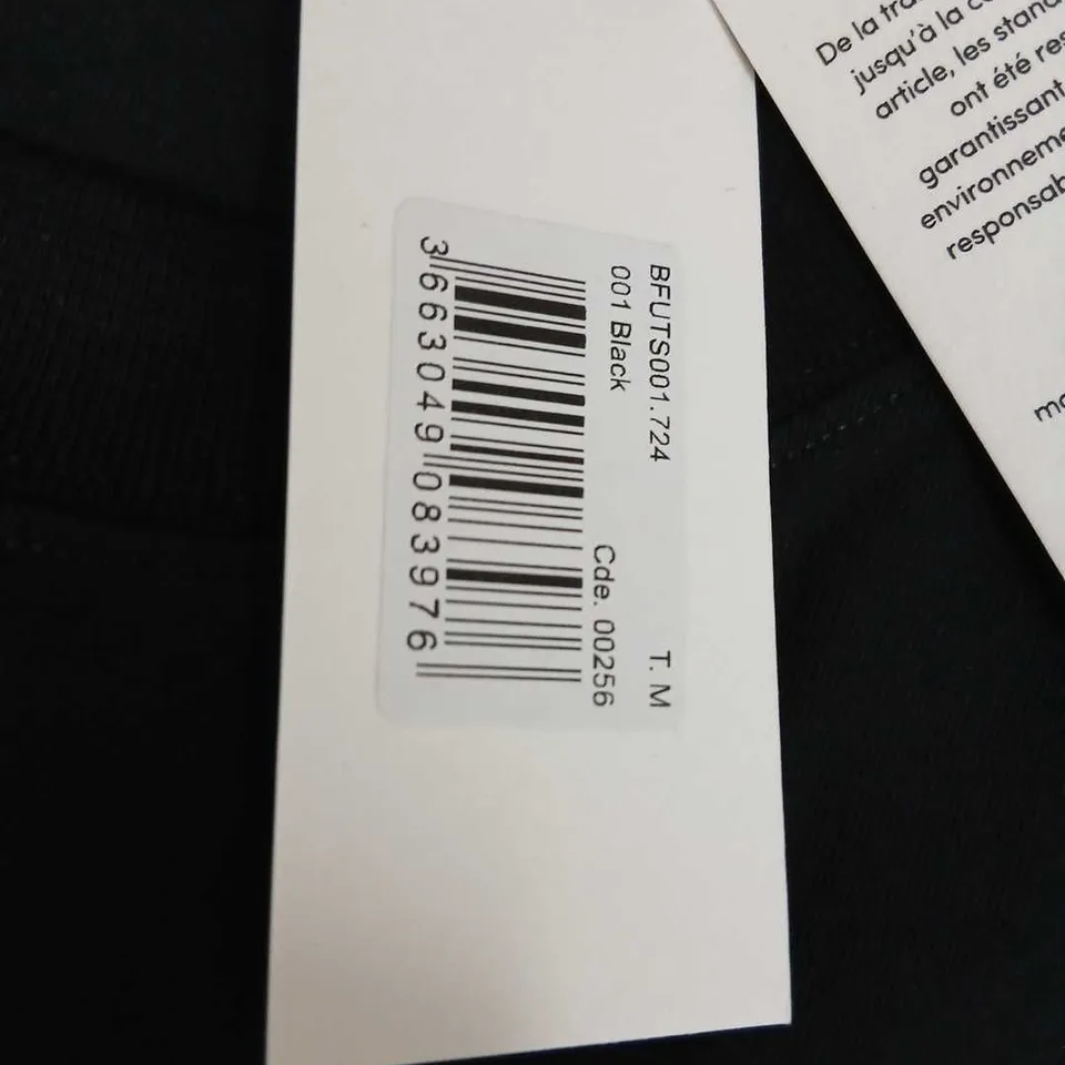 AMI ALEXANDRE MATTIUSSI PARIS BLACK T-SHIRT WITH RED HEART LOGO SIZE M