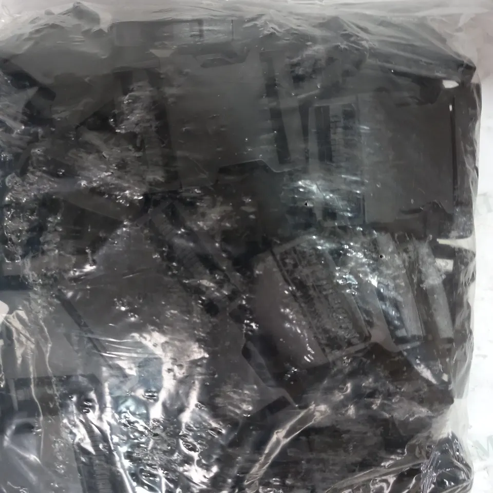 BOX OF APPROXIMATELY 9 PACKS OF DESIGNER BLACK BUCKLES