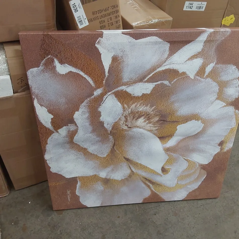 BOXED GOLDEN BLOOM II BY CAROL ROBINSON  PRINT ON CANVAS