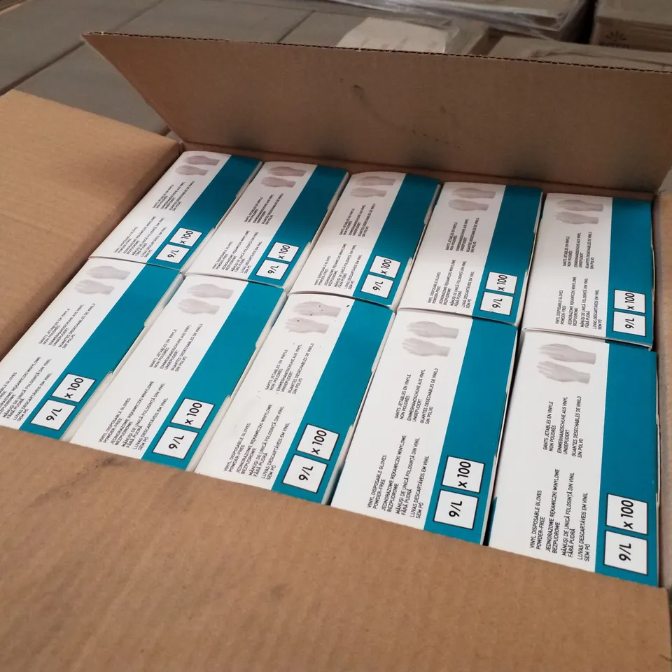 PALLET OF APPROXIMATELY 56 INTCO VINYL DISPOSABLE GLOVES 100PK BOXES - LARGE