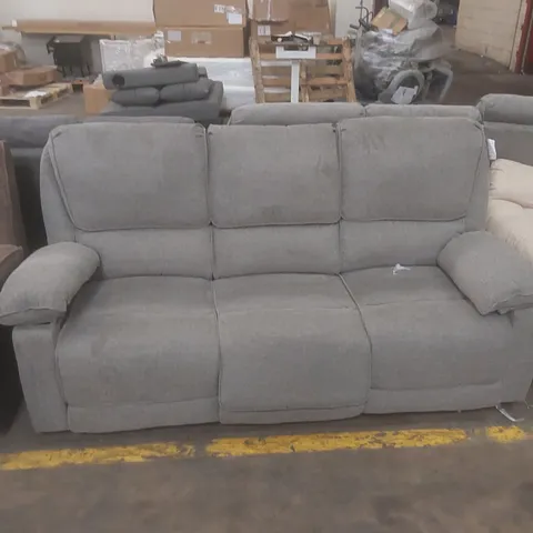 DESIGNER 3 SEATER FABRIC UPHOLSTERED MANUAL RECLINER SOFA