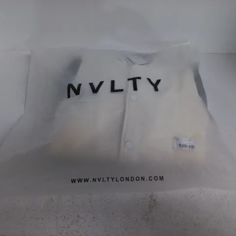 NVLTY LONDON HEAVYWEIGHT TEXTURED BOMBER JACKET – IVORY – UK XL (X-LARGE)