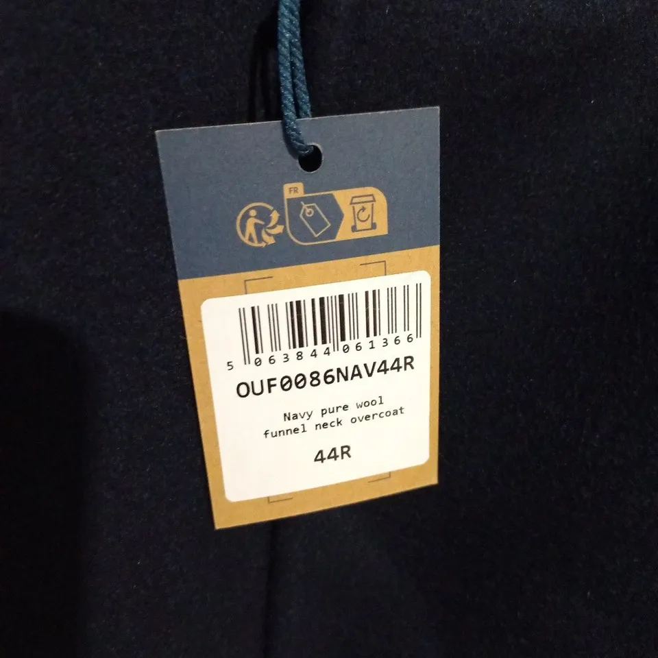 CHARLES TYRWHITT NAVY PURE WOOL FUNNEL NECK OVERNECK - 44R