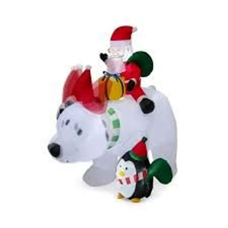 BOXED 210 CM LED LIGHTED XMAS INFLATABLE POLAR BEAR WITH SHAKING HEAD 