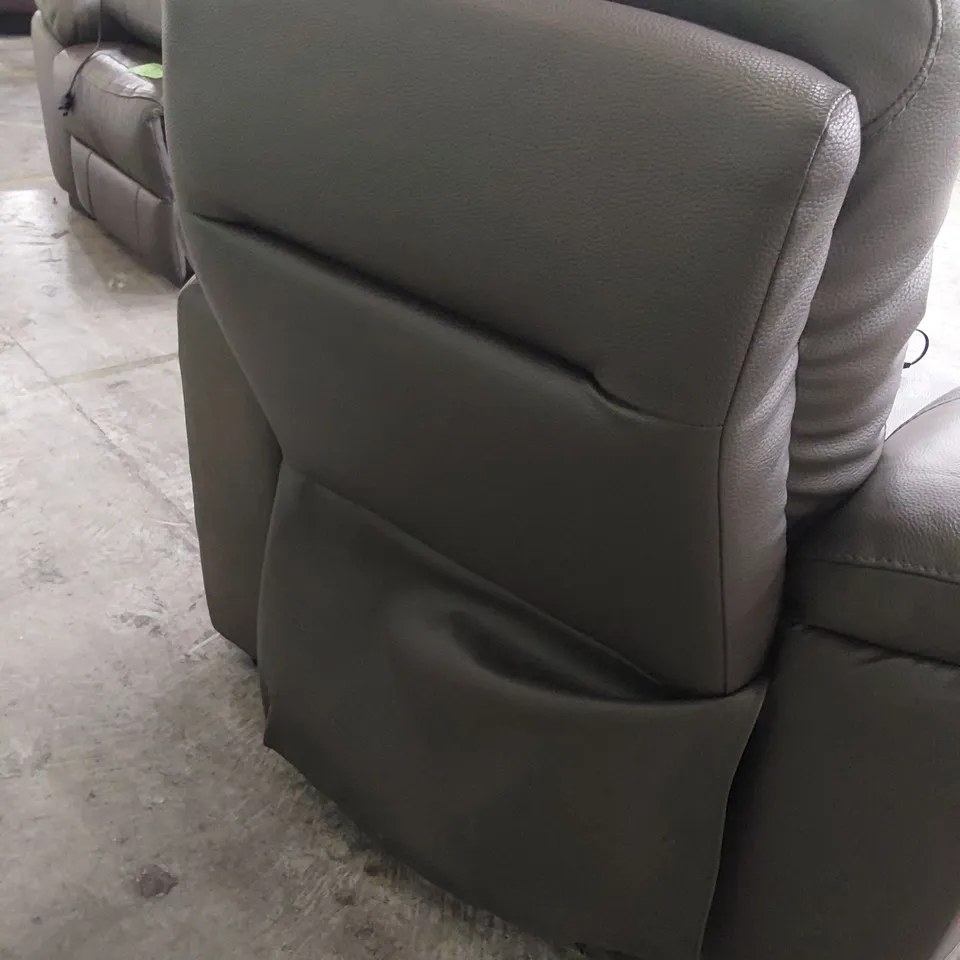 DESIGNER POWER RECLINING EASY CHAIR CHARCOAL LEATHER 