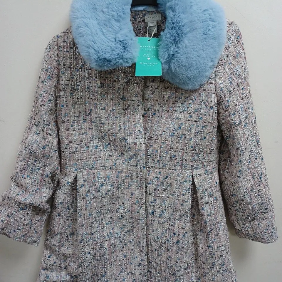 MONSOON CHILDREN TEXTURED BUTTON FRONT COAT - 11/12 YRS