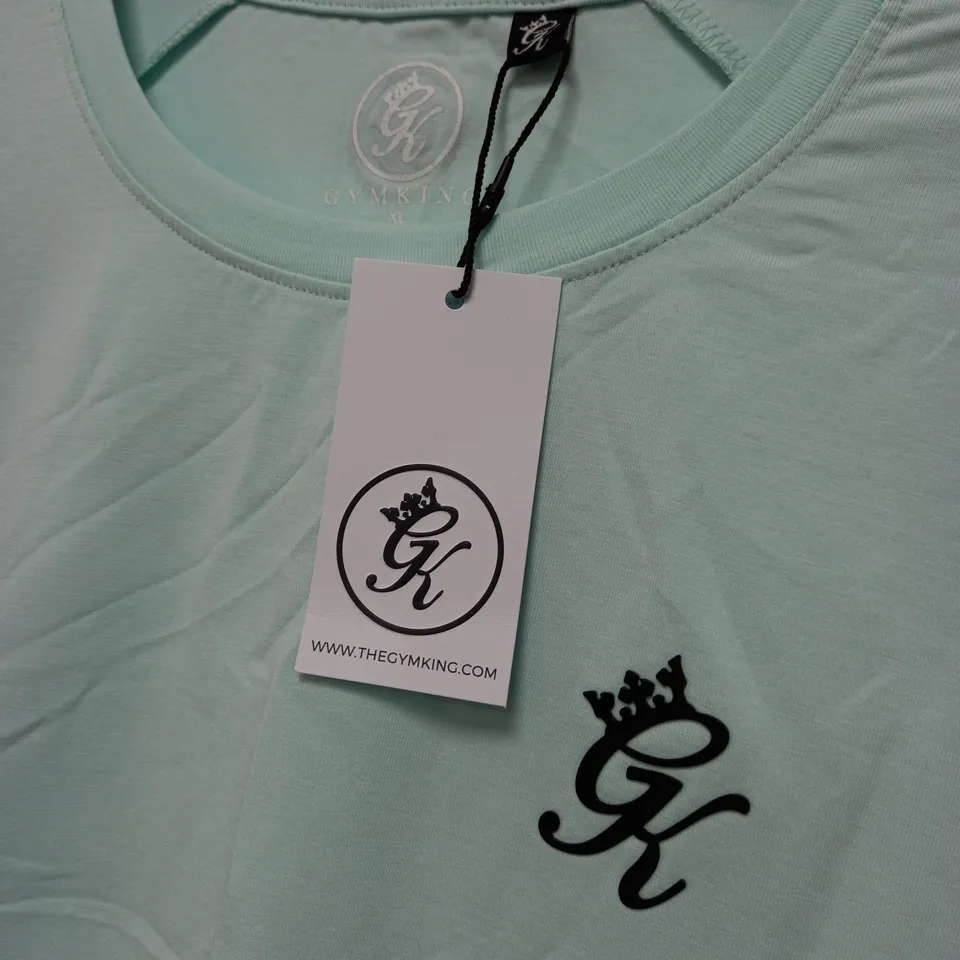 GYMKING TAPED JERSEY TEE IN MINT - UK XL