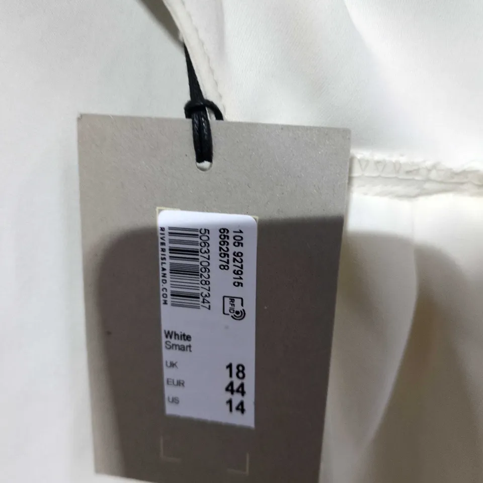 RIVER ISLAND STUDIOS WHITE DRAPED BLOUSE – UK 18 (EU 44, US 14)