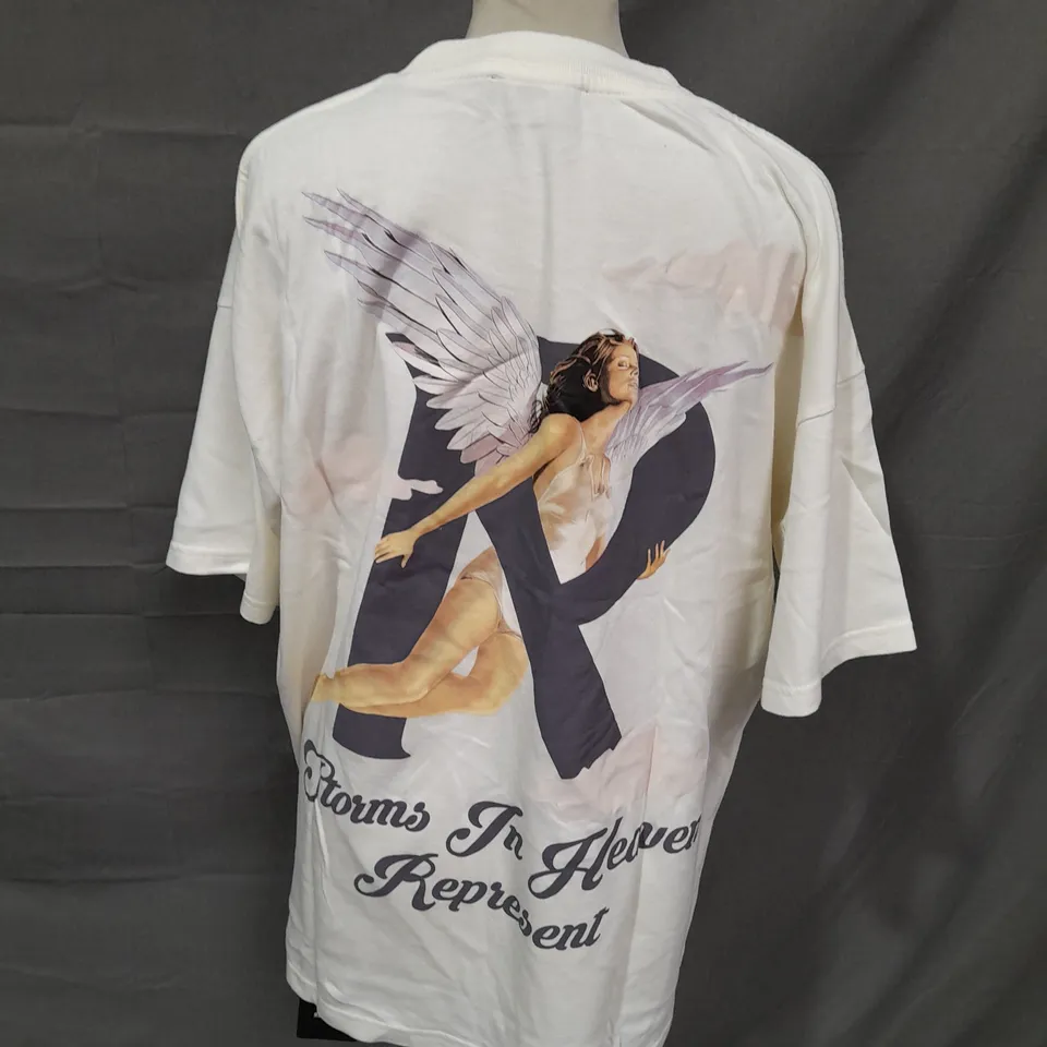REPRESENT STORMS IN HEAVEN T-SHIRT IN FLAT WHITE - MEDIUM