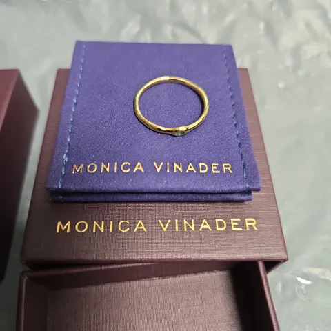 MONICA VINADER GOLD TONE RING WITH GREEN STONE