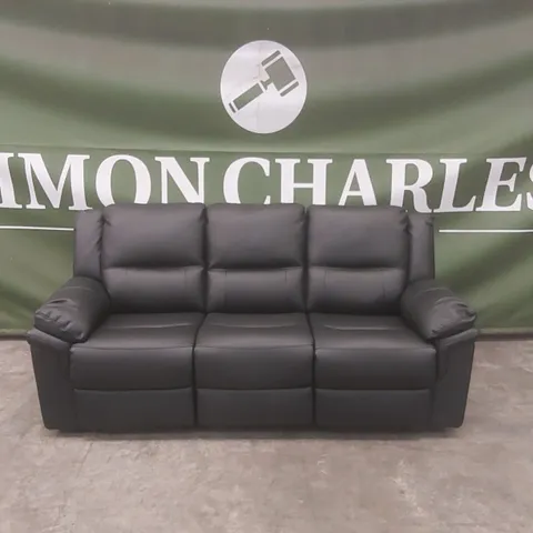 QUALITY DESIGNER ALBION 3 SEATER FAUX LEATHER MANUAL RECLINER SOFA