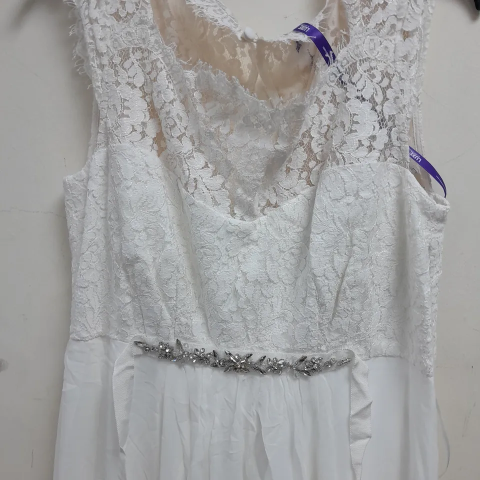 LUXE BY SERAPHINE EYELASH NECKLINE BRIDAL GOWN - UK 10