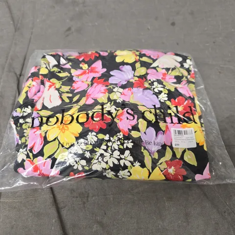 NOBODY'S CHILD BENITA MINI DRESS LILY FLORAL BLACK – UK 12