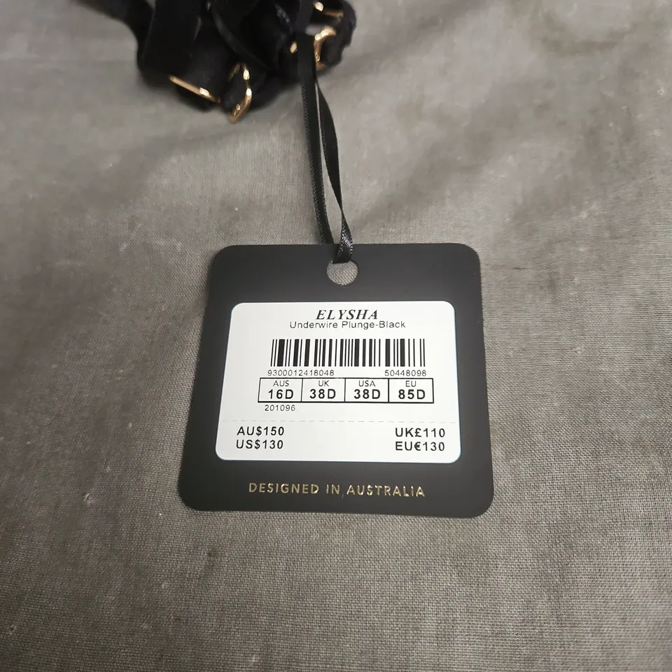 HONEY BIRDETTE ELYSHA UNDERWIRE PLUNGE BLACK 38D BRA WITH TAGS