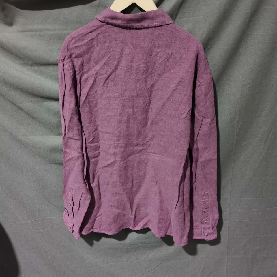 SEASALT CORNWALL MEN’S SHIRT – PURPLE, SIZE L, CHEST POCKET