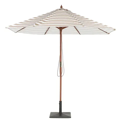 BOXED EGBERT 2.6m TRADITIONAL PARASOL - WHITE/BEIGE (1 BOX)