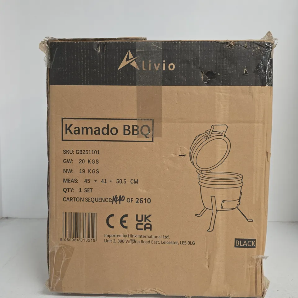 LIVIO KAMADO BBQ – BOXED OUTDOOR GRILL